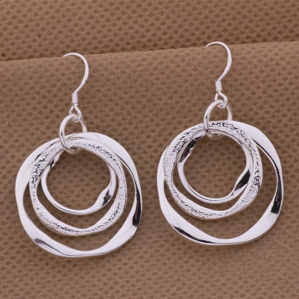 Production charm women lady Valentine's gift  silver color circles earring scharm Women free shipping  jewelry