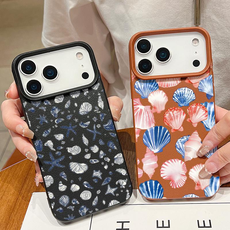 Colorful Ocean Park Phone Case For iPhone 17 16 Pro Max Luxury Leather Texture Matte Silicone Cover For iPhone 15 14 13 Pro Max 11 16e 17e