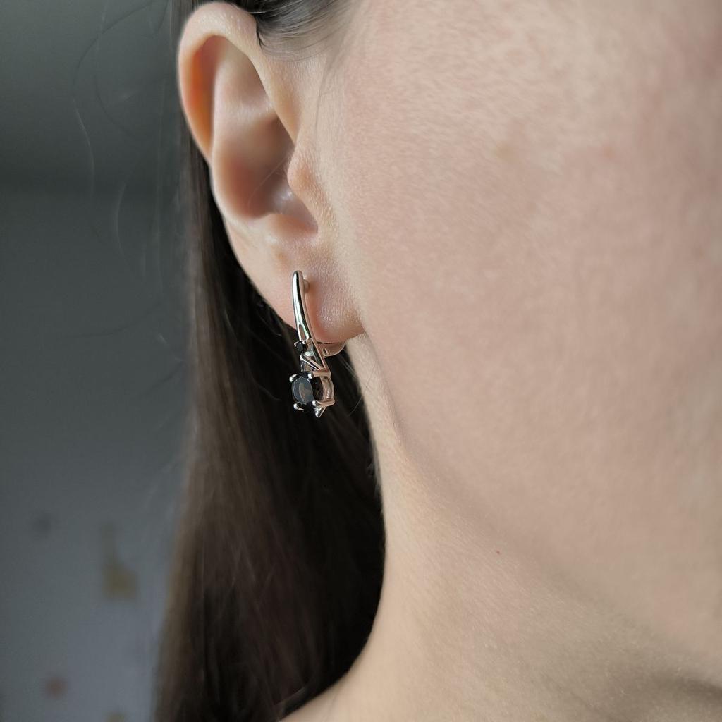 Silver Earrings with Natural Rauchtopaz (smoky Quartz) 1.617ct (2178743)