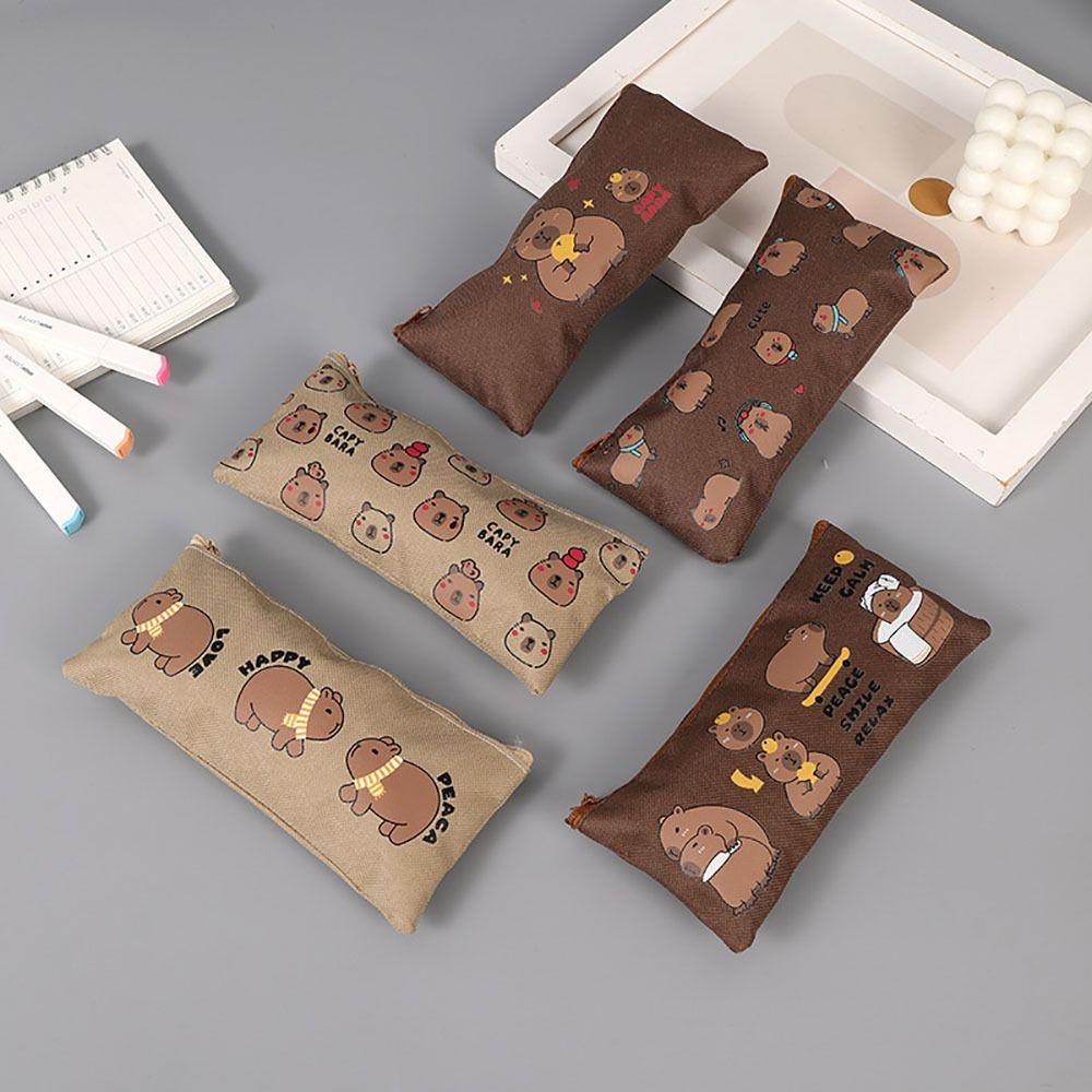 Multi-function Stationery Storage Bag Capybara Pen Bag Cartoon Pen Pouch