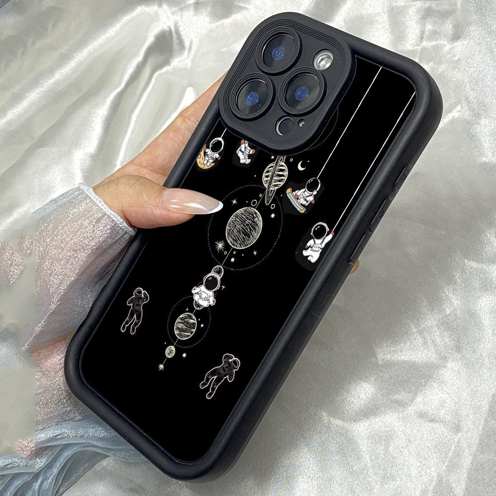 

JT54 Астронавты Забавный Авиационный Качели Realme C35 15 Huawei Honor 70 90 Lite Infinix Tecno itel Motorola Google Все Модели Ангельские глазки Мягкий ТПУ Чехол для Телефона Huawei Nova 3 чёрный