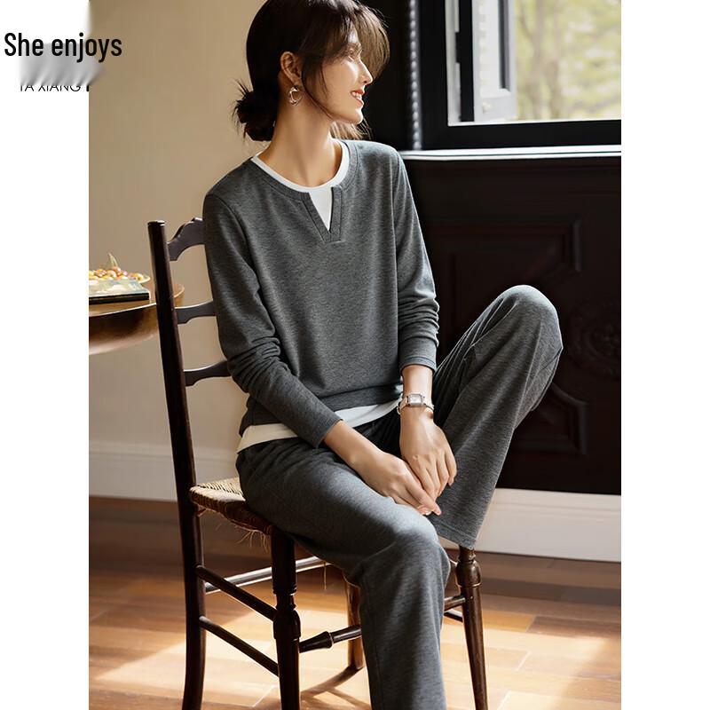 Women s Fake Two-Piece Sportswear Set L