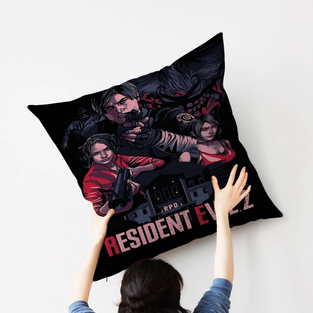 Resident Leon Kennedy E-Evil Kissenbezug Auto Überwurfskissenbezug für Sofa Auto Weihnachtsgeschenk 40x40cm 45x45cm