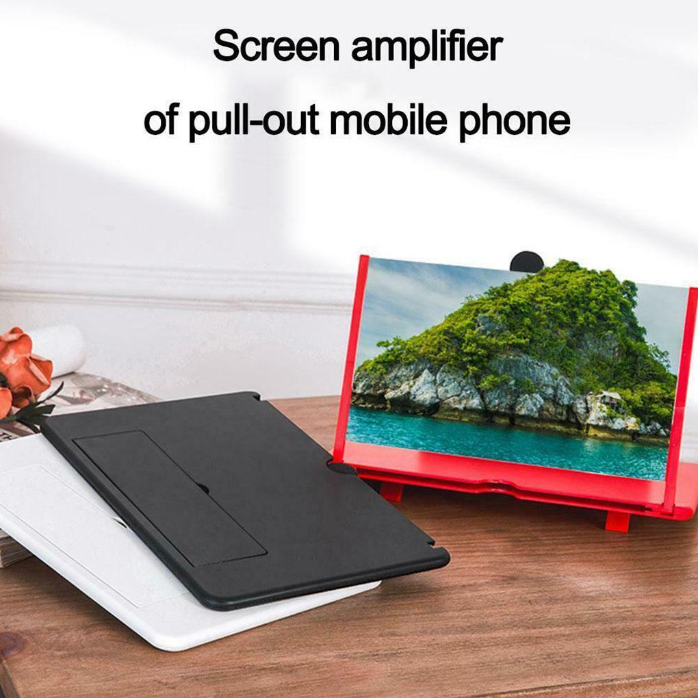 Phone Screen Amplifier Folding Mobile Magnifier 3D Enlarge Stand 10/12 Inch