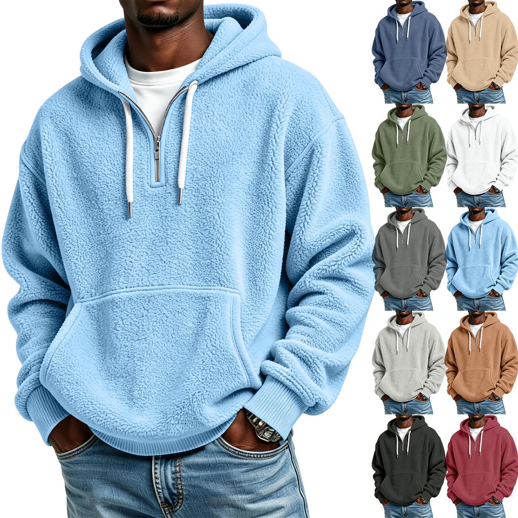 Men's Casual Hooded Sweatshirt Long Sleeve Lined Pullover for Everyday Wear