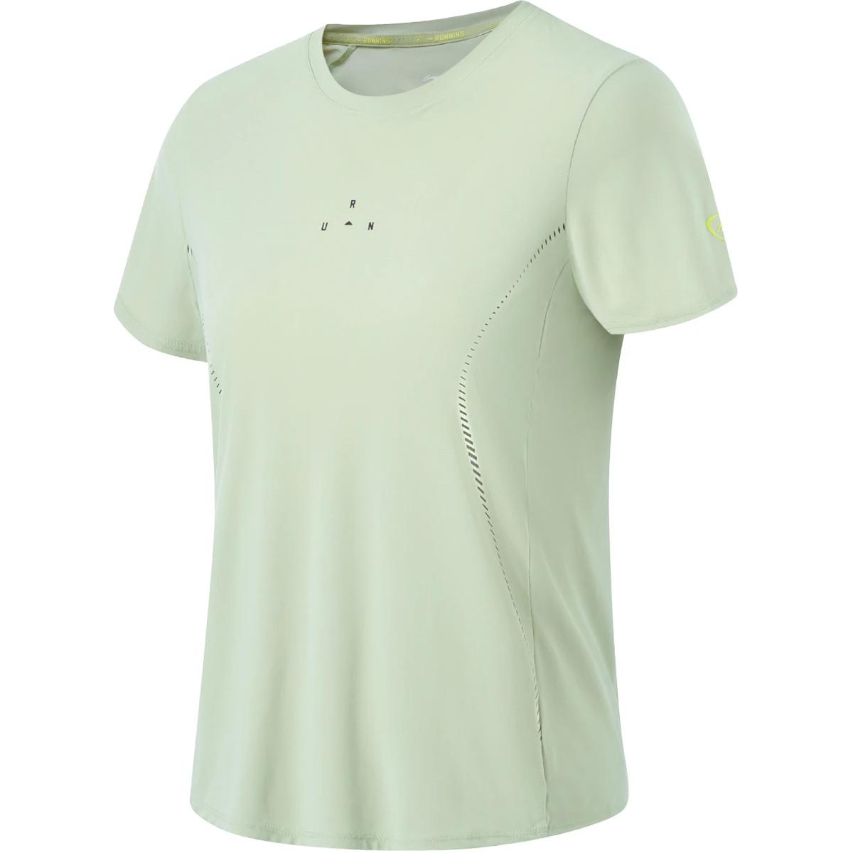 

Футболка Li Ning Running Series однотонная с круглым вырезом, удобная, дышащая, с коротким рукавом, женская футболка цвета пустыни и зеленого цвета ATSU508-1 S