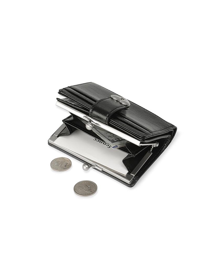 Fennec Crinkle Hearty Frame Bridge Wallet - Black