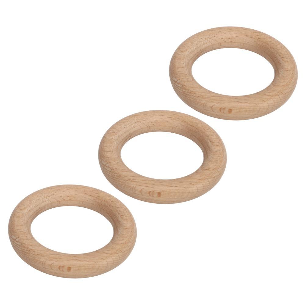 10pcs Wood Wood Ring Pendant Polished Smoothly Craft Wood Ring Beech Wood Rings  Garland Accessories S