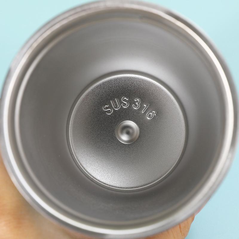 Nou termos din oțel inoxidabil portabil, ceașcă de cafea de mare capacitate, ceașcă de apă pentru mașină în aer liber, frânghie pentru mașină