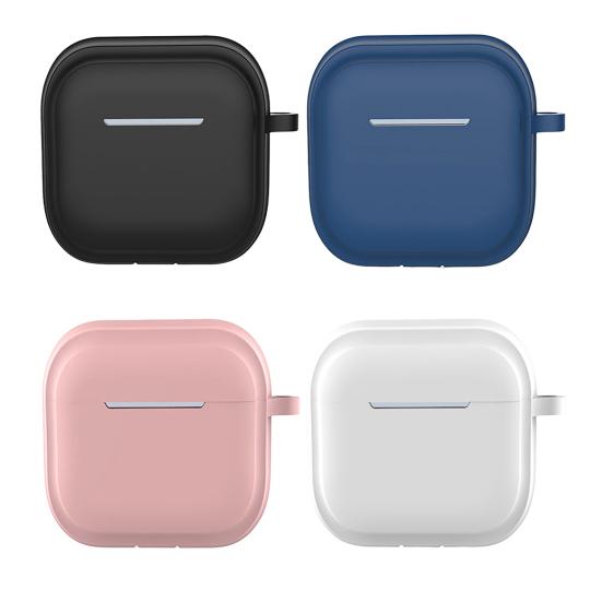 Custodia protettiva per Airpods 4 (2024) Custodia morbida in silicone per auricolari con clip per il trasporto, anti-caduta, antipolvere, facile da ricaricare, portatile, resistente alla polvere, auricolare