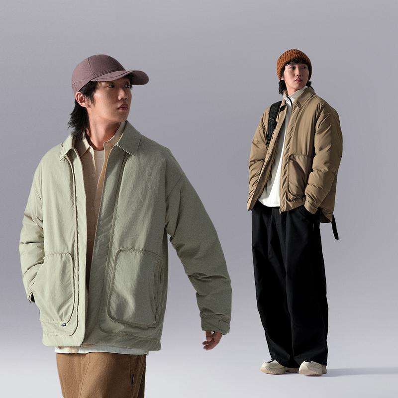 Li Ning CF Suo Red Velvet Waterproof Warm Comfortable Solid Color Down Jacket Men Outerwear Brown AYMU217-4