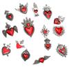 Pack of 15 Heart Pendant Alloy Material Heart Embellishments Gothic Heart Accessories for DIY Bracelet Jewelry Crafts