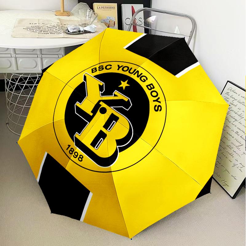 BSC Football Yellow And Black Unity Umbrella Folding Umbrella, Automatic Umbrella 8-Frame for Travel, Camping Use Gift for Halloween Christmas