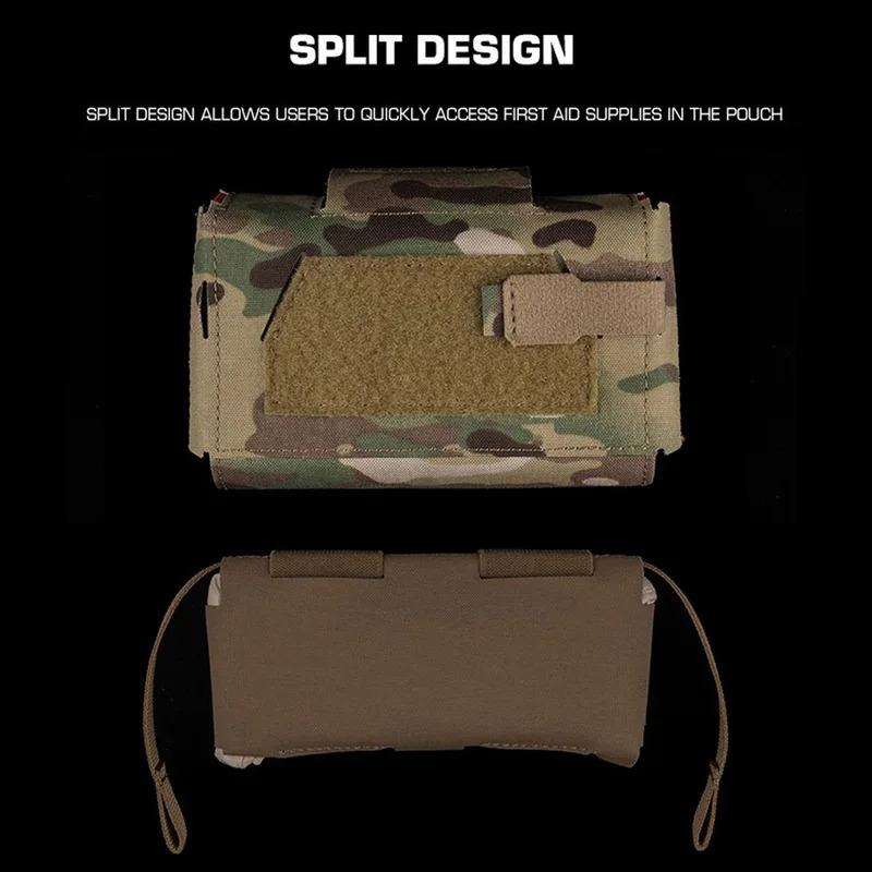 Compact V3 GEN3 Trauma Pouch, Camo MD2 IFAK Tactical First Aid Bag, Medical Utility Pouch For Hunting Vest Plate Carrier Waist Belt Gear