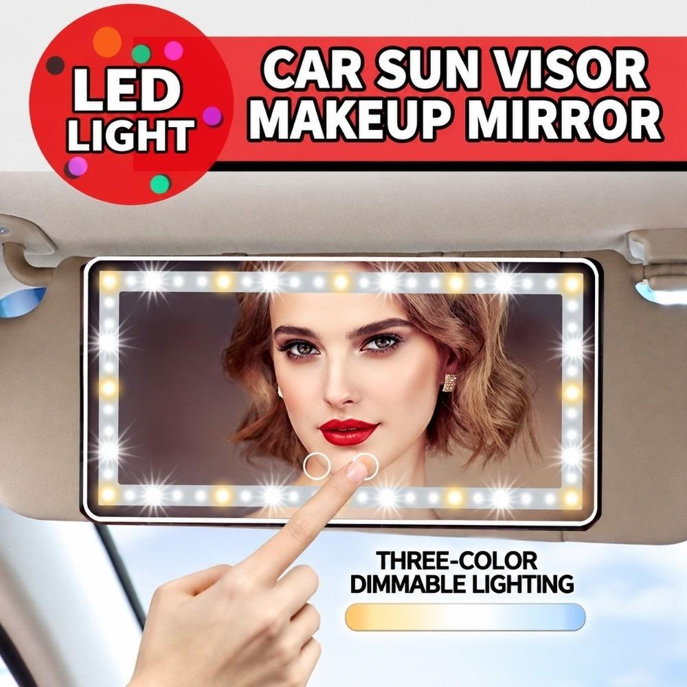Rechargeable Car Sun Visor Mirror Sun-Shading Design Makeup Mirror All Car Universal Car