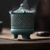 Gutta Disc Incense Burner Chinese Zen Vintage Three-legged Incense Burner Ceramic Tea Ceremony Zen Ornaments Home Decoration