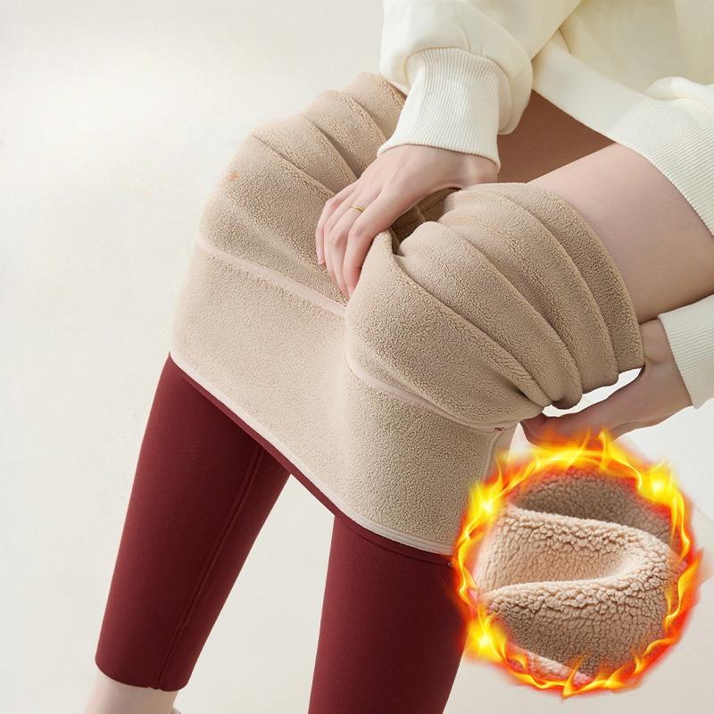 Ankara Red Women Winter High Waisted Fleece Lined Leggings Thick Warm Thermal Tights Yoga Pants