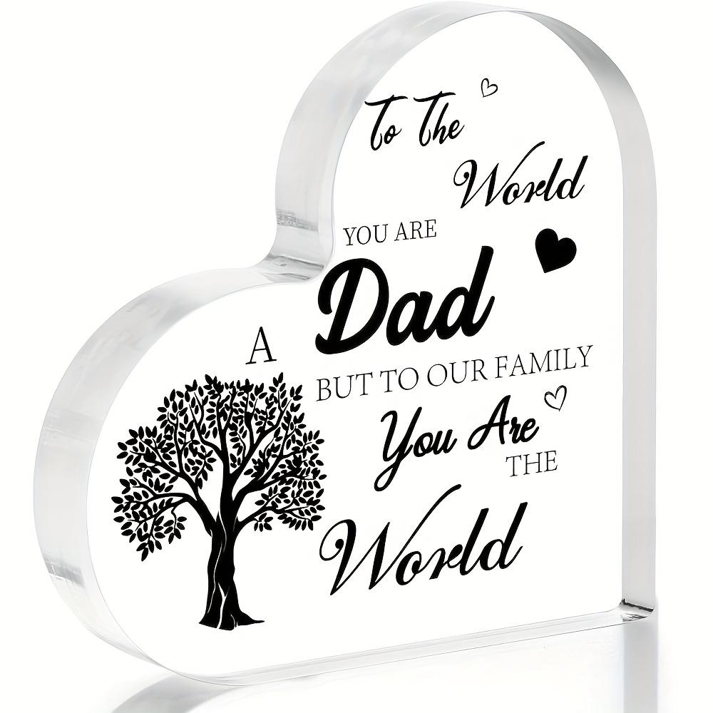 

2D Flat Dad Gifts Heart-Shaped Acrylic Desktop Decoration Plaque, Tree of Love Design, Home Decor Plaque Hanging Wall Art Decorative Garden Decoration 10*10CM