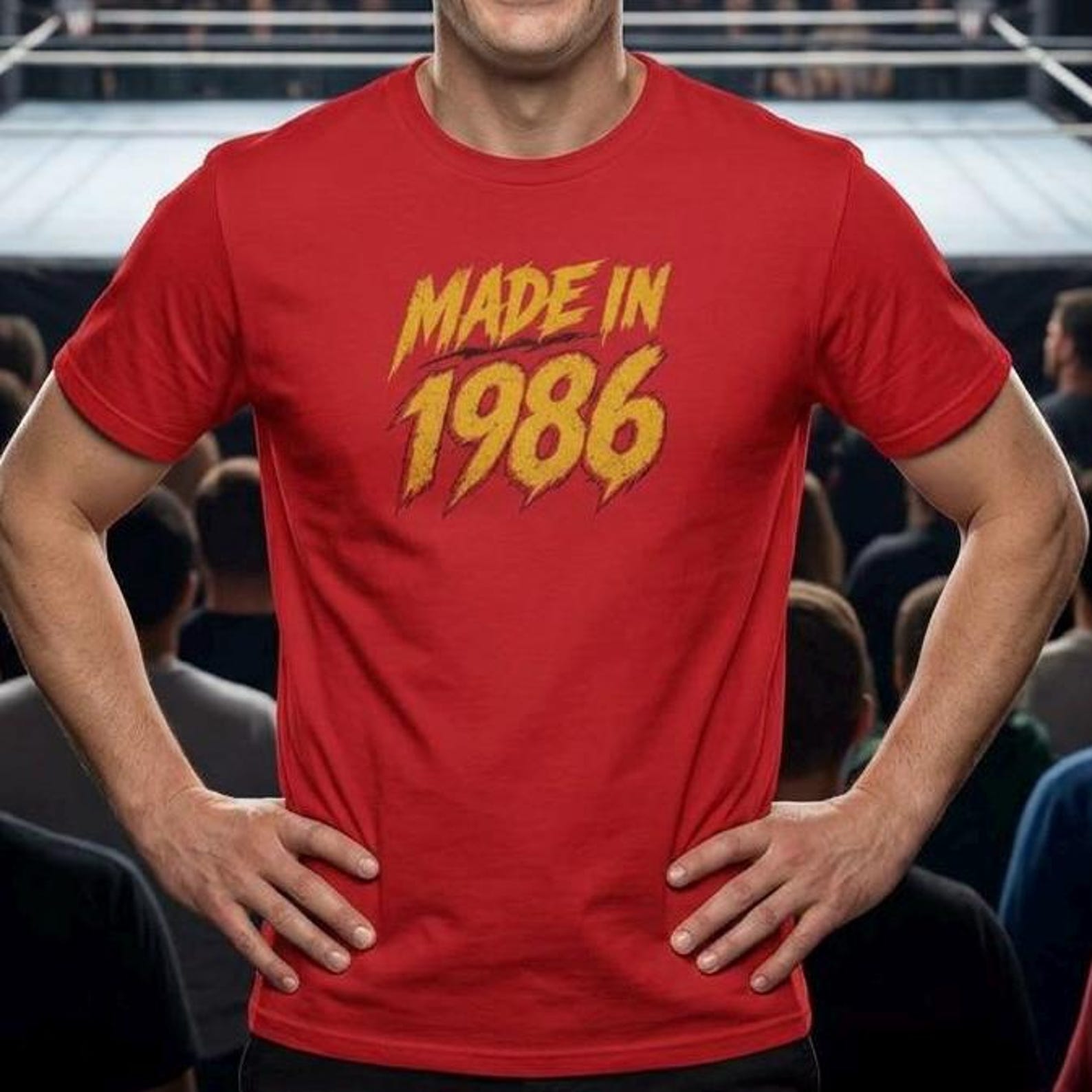 Made in 1986 Shirt 40th Birthday Gift for Wrestling Fan Retro Wrestling Tee 80s Wrestling Style Shirt Born in 86 Bday Champion Tee 4XL