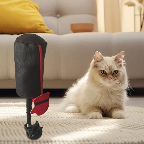 Interactive Cat Boxing Toy Punching Bag with Bell And Crinkle Sounds Suction Cup Toy for Stable Play Stimulates Hunting Instincts