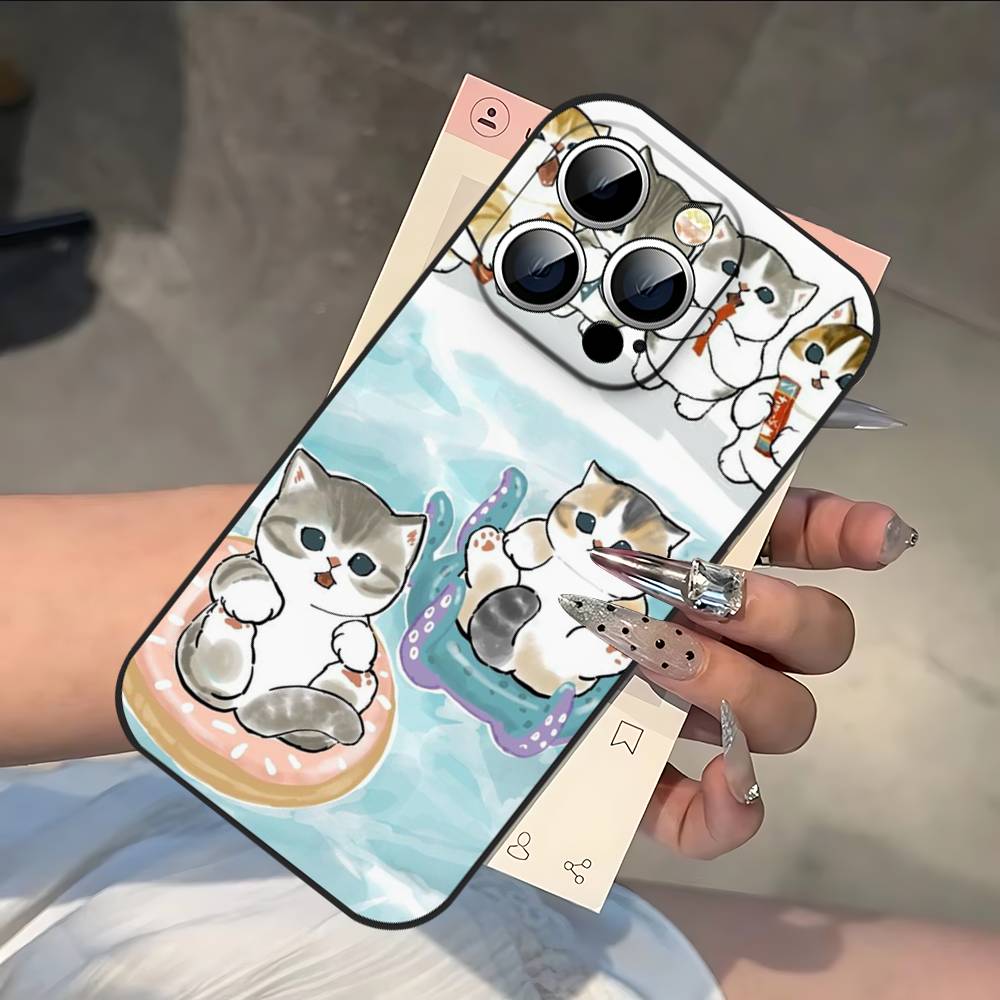 Funny Cartoon Cat Phone Case For IPhone 17 16 15 14 13 12 11 PRO MAX PLUS Mini TPU Soft To Skin-friendly Case