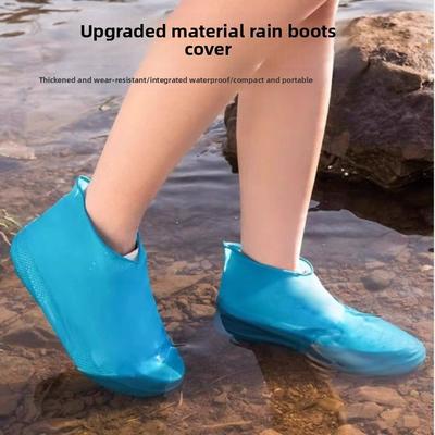 Wear-resistant Silicone Rain Shoe Covers 1 Pair Rubber Waterproof Boot Covers For Outdoor Rainy Days