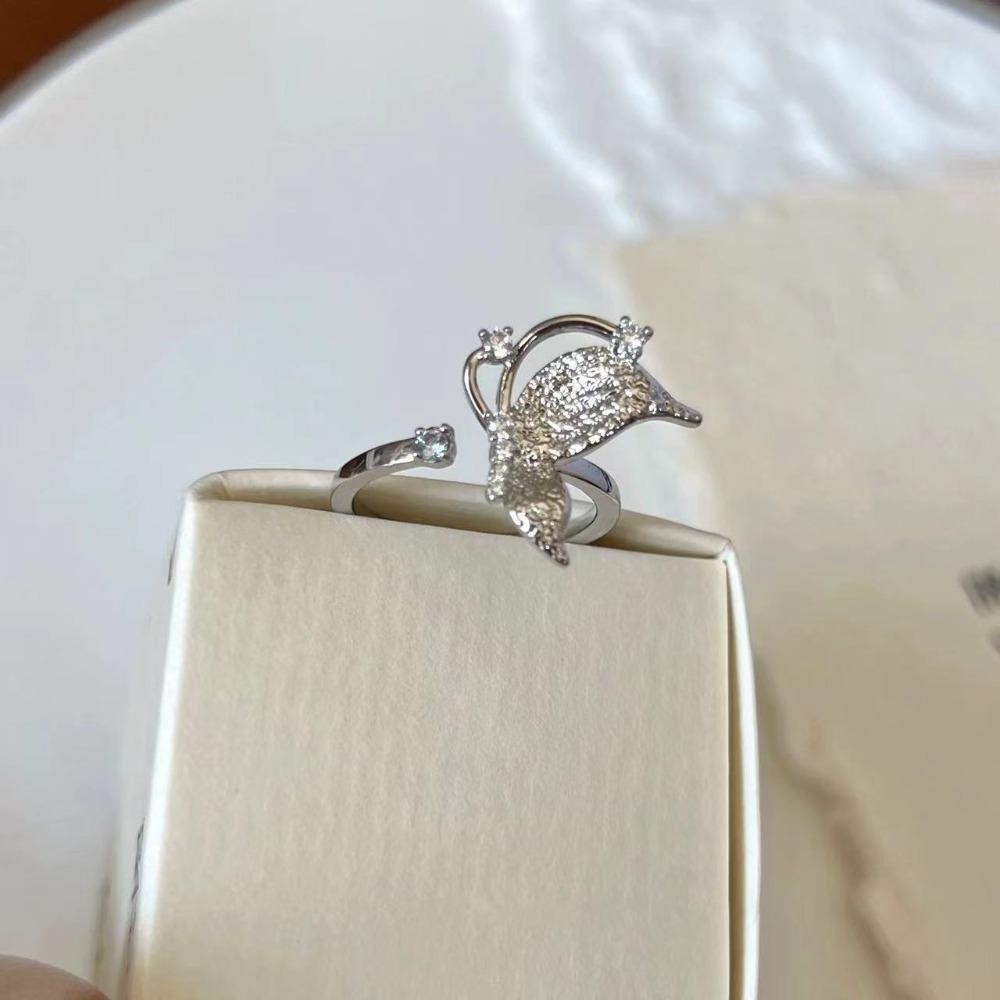French Retro Blue Butterfly Ring Design Sense Temperament Personality Simple Cold Sense Versatile Ring