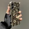 Plating Curved 3D Waves Bright Glossy Phone Case For iPhone 16 15 Plus 14 13 12 Pro Max 11 Shockproof Soft Bumper Cover