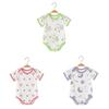 Dinosaur Moon Rabbit Flower Bear Print Baby Summer Cotton Short Sleeve Romper With Breathable Mesh For Toddler Boys Girls