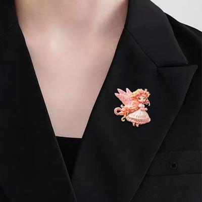 Flower Elf Brooch Zinc Alloy Lightweight Lapel Pin For Comfortable Wear Ideal Parties Weddings Daily Fashion Accessory