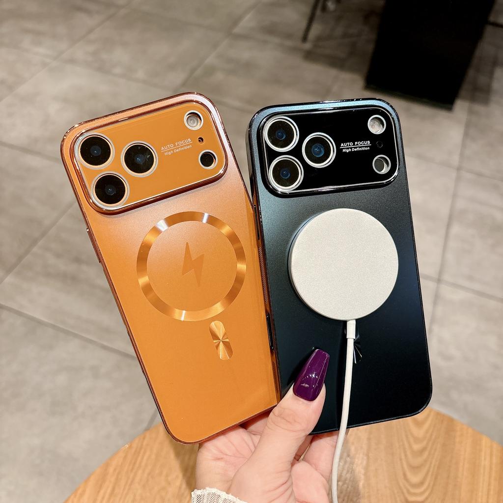 Plain Skin Friendly Electorplating Magnetic Case For iPhone 17 Pro Max 16 15 14 13 With Camera Lens Coverage Protector Tik Tok