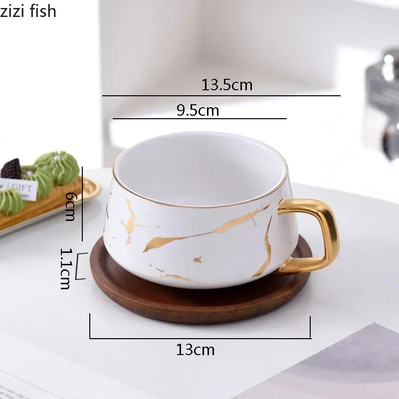 Kreatives Keramikbecher-Set mit Marmorstruktur Büro-Kaffeebecher Milchbecher Familien-Frühstückstasse Wasserbecher Schlichtheit Paarbecher