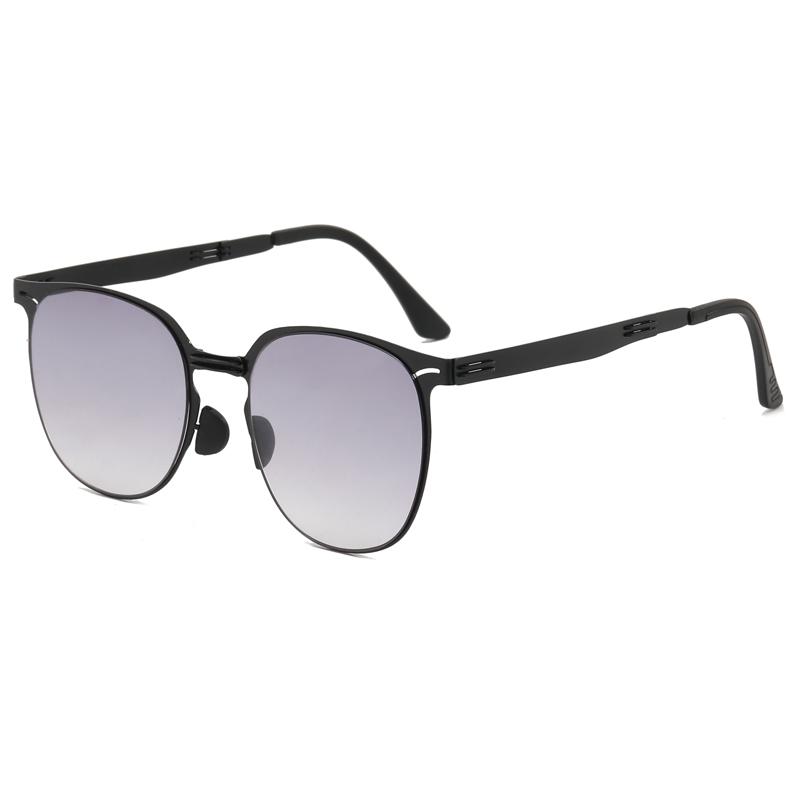 BY8105 Foldable Metal Square Frame Sunglasses for Women Retro Korean Style with European and American Driving Trend BY8105&Metal