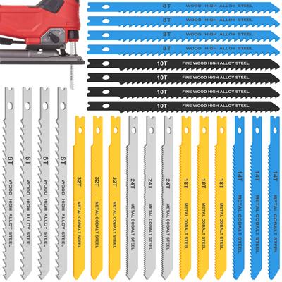 Dekupaj Testeresi Bıçağı U-Sap Dekupaj Testeresi Bıçağı Seti Çeşitli Metal Çelik Dekupaj Testeresi Bıçağı 14/24/34 adet Profesyonel Keskin Ahşap Kesme Aletleri