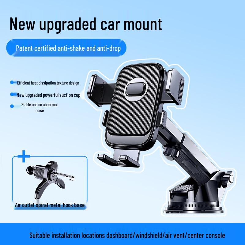 2026 Multi-Functional Car Phone Holder - Suction Cup & Air Vent Mount for Navigation