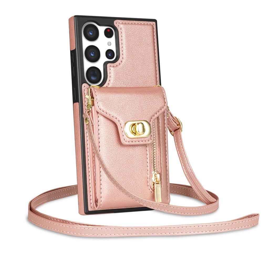 Zipper Crossbody Cards Solt Leather Wallet Case For Samsung Galaxy Z Flip 5 4 3 S23 Ultra S22 Plus S20 S21 FE A54 A53 A13 A04 A52S 5G Cover