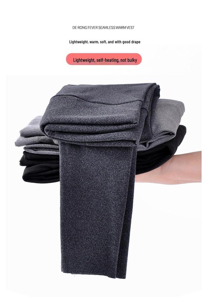Women's Seamless Slim Fit Fleece Trousers - Spring/Autumn plus Velvet Warm Base Layer Pants