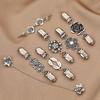 Retro Sweater Shawl Clip With  Studded Alloy Scarf Buckle Anti Exposure Buckle Collar Scarf Cardigan Connecting Buckle