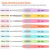 8pcs Colorful Crochet Hook Set Marked With Number Aluminum Alloy Ergonomic Design Knitting Needle