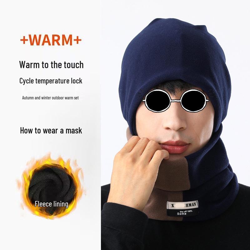 Double-Layer Aoli Velvet Neck Warmer - Unisex Two-Tone Winter Snood for Outdoor Cycling