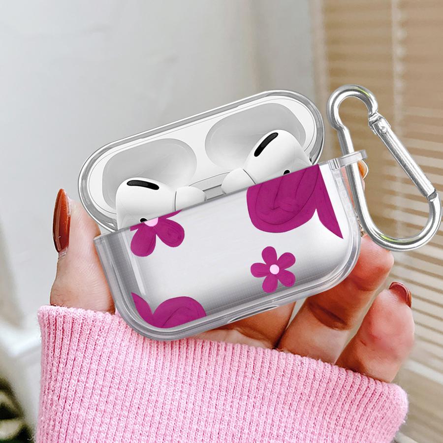 Clear Earphone Cases Cover Case For Airpods 4 Pro3 2 3 Pro 1 Pro2 Cartoon Flower
