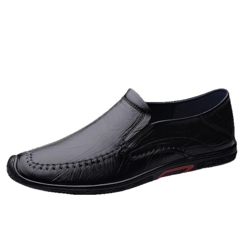 586 Men'S Shoes Handmade Leather Shoes Low-Top Feet One-Pedal Flat-Soled Leather Casual Shoes Single Shoes
