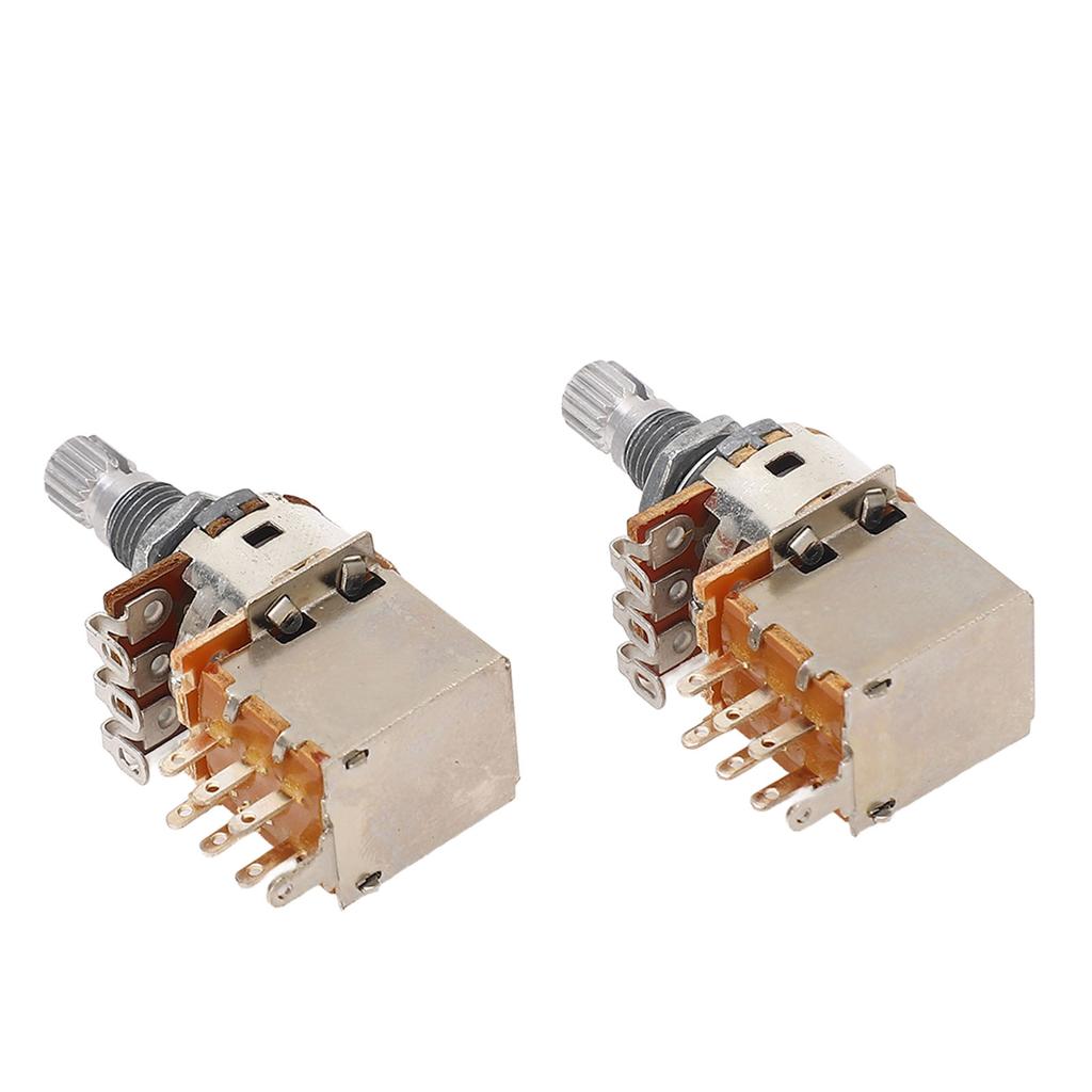 2PCS Guitar Potentiometer A1M B1M Combination 18mm Knurled Shaft Electric Bass Pots for Volume and T