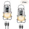 LED Powerful Camping Lantern Type-C Rechargeable Vintage Outdoor Camping Light Outdoor Garden Decoration Camping Tent  Lamp