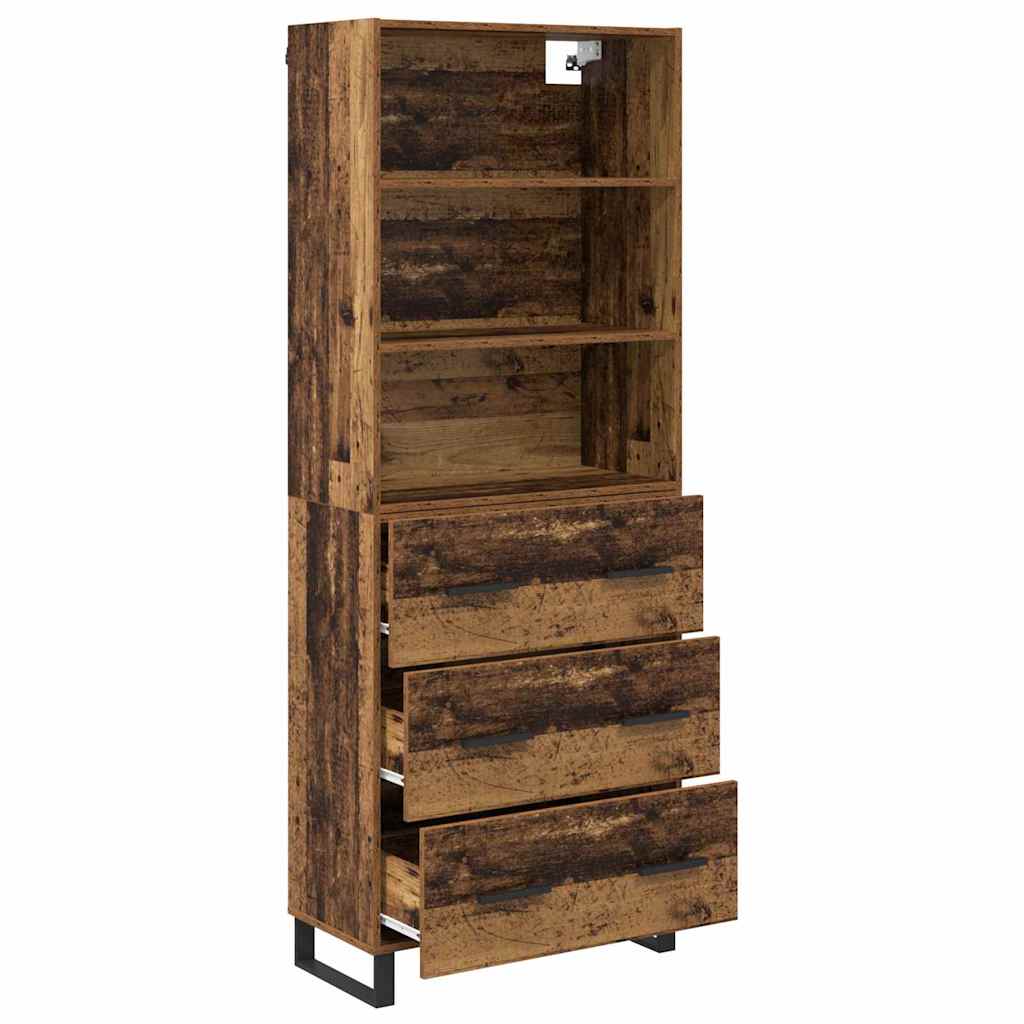 Highboard with Drawers 2 pcs Reclaimed Wood Effect Particleboard