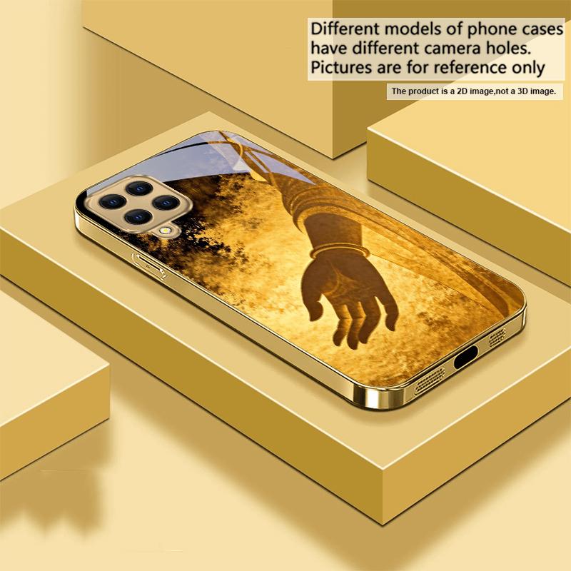 

Golden Picking Fingers For Samsung A73 A72 A71 A42 A56 A55 A54 A53 A52s A52 A51 A36 A35 A34 A33 A32 A16 Golden glass phone case Galaxy A12