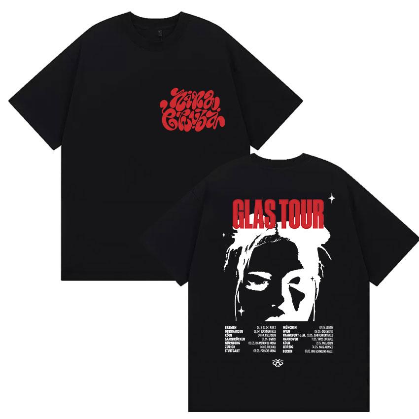 Singer Nina Chuba Tour 2025 Merch T Shirts Men Women Retro High Quality Fashion T-shirt Casual Oversized Cotton Tees Streetwear