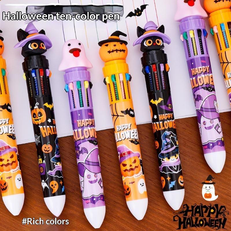 1/3Pcs Ghost Pumpkin Halloween Theme Ten Color Pens,Halloween Carnival Party Favors,Gift Bag Fillers Souvenir Prizes Gift