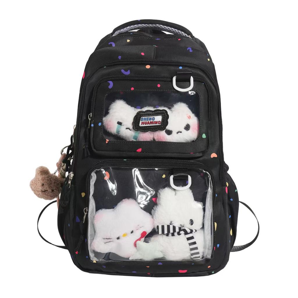 Schoolbag Japanese two-dimensional style simple backpack women's large-capacity junior high school student pain bag schoolbag women's leisure travel 