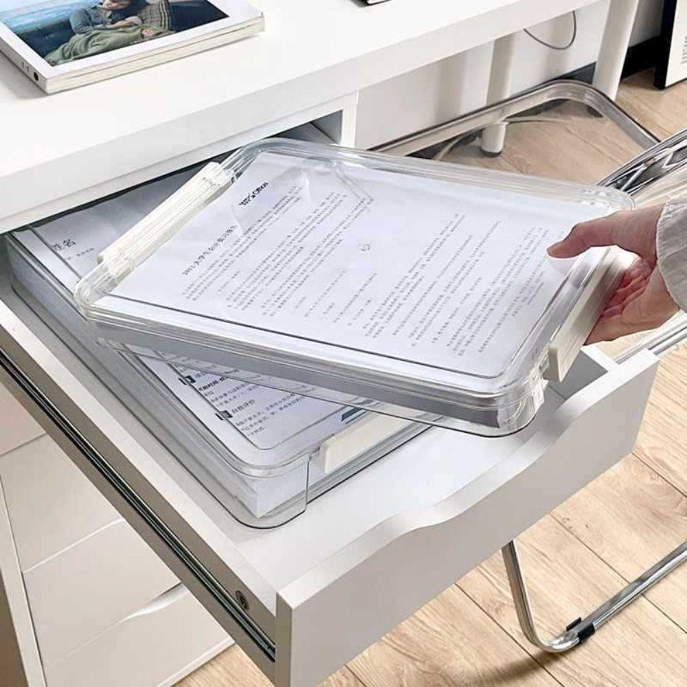 Transparent Packing Box Plastic File Storage Box Primary School Document Box  Office